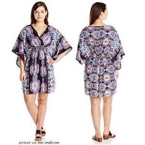 She's Cool Butterfly Sleeve Kimono Dress 1X